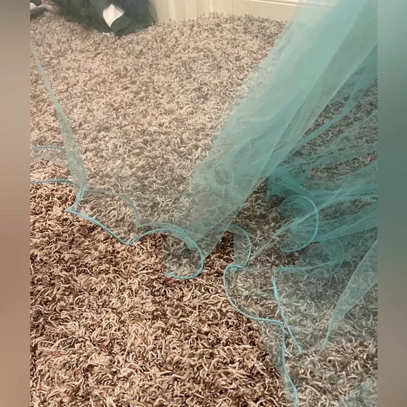 Strapless beaded turquoise unique Dress - Picture 5 of 10